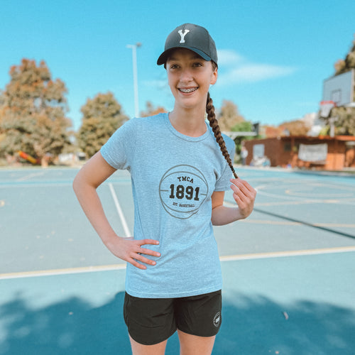 Womens 1891 Basketball Tee - Grey