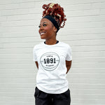 Womens 1891 Basketball Tee - White