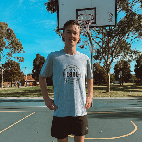 Mens 1891 Basketball Tee - Grey