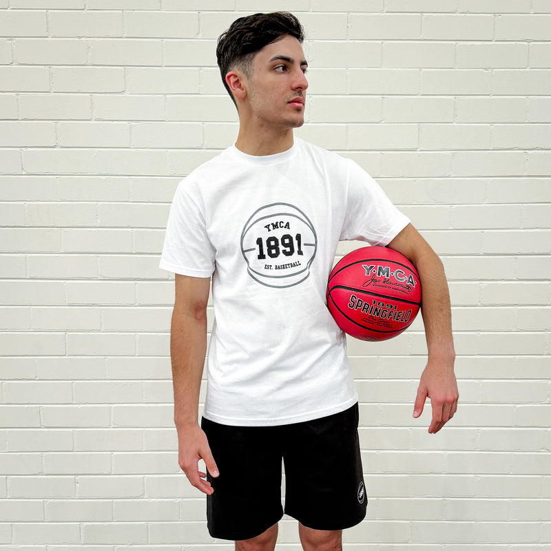 Mens 1891 Basketball Tee - White