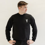 Y Varsity Crew Neck Jumper - Black