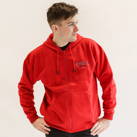 YMCA Authentic Zip Hoodie - Red – YMCA Gear