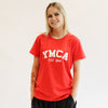 Womens Signature Tee - Red (White YMCA Print)