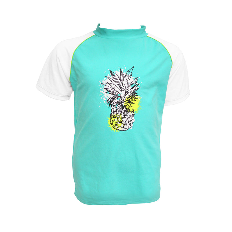 Youth Girls Pineapple Splash Short Sleeve Rash Vest