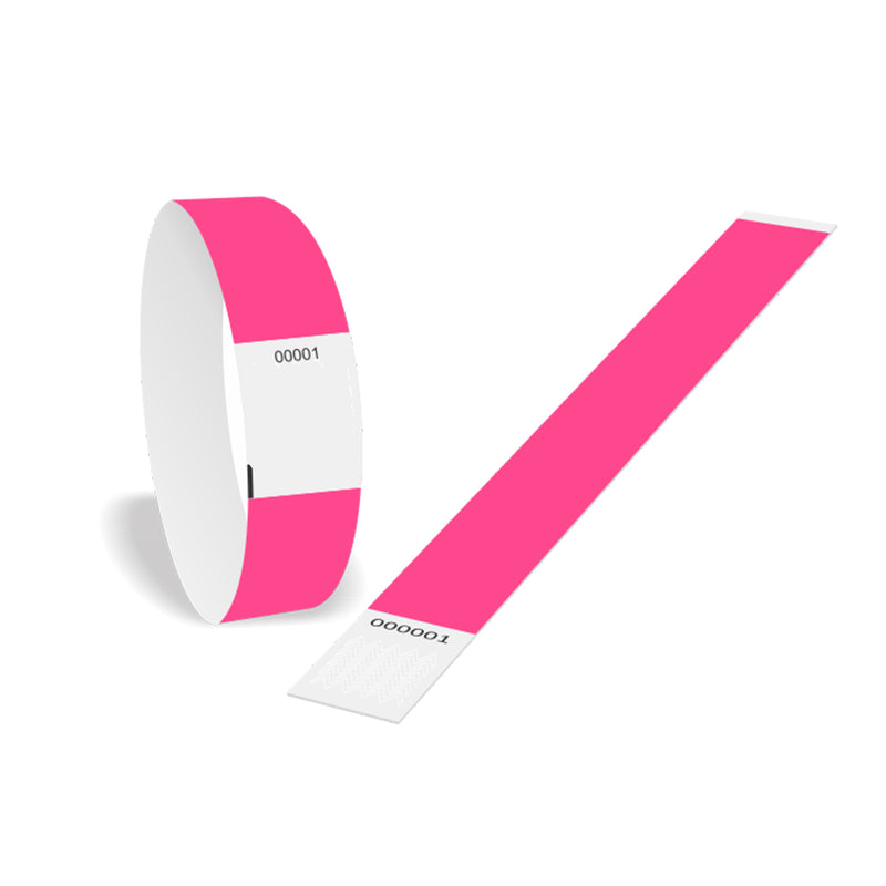 Tyvek Wristbands - Neon Pink - Pack of 1000