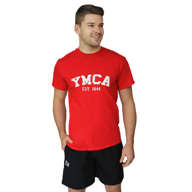 Mens Signature Tee - Red (White YMCA Print)