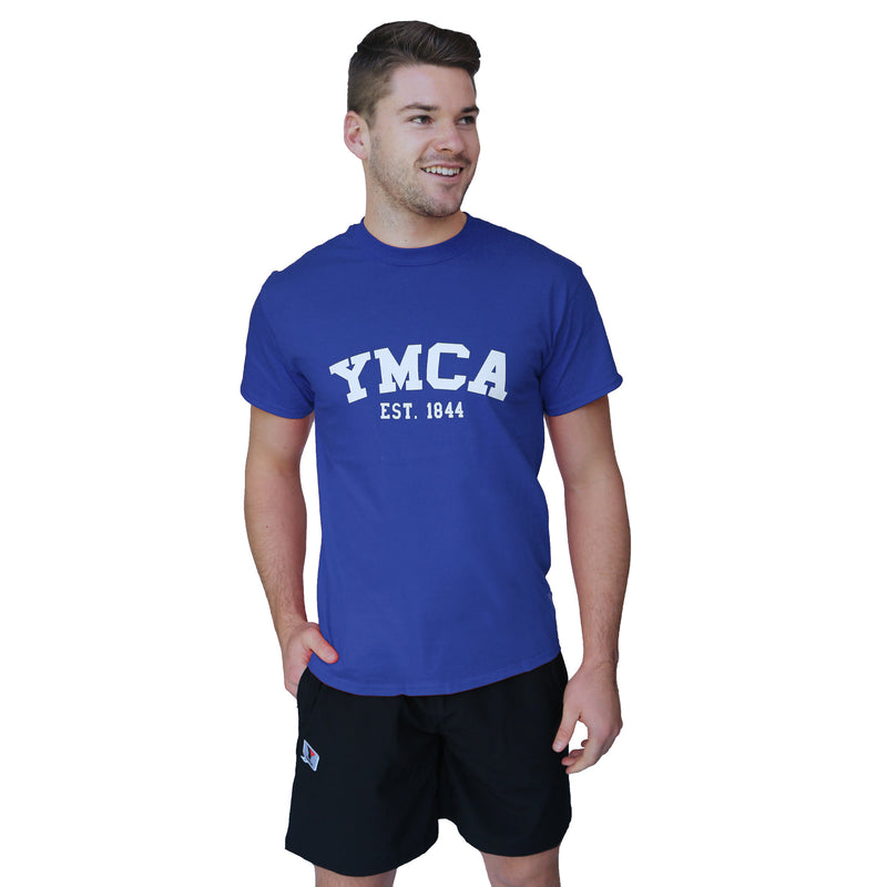 Mens Signature Tee - Royal (White YMCA Print)