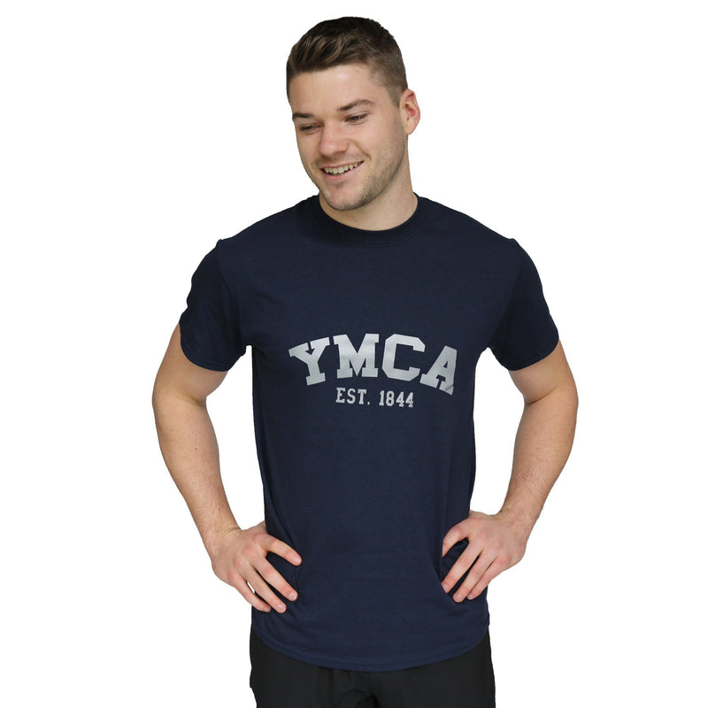 Mens Signature Tee - Navy (Grey YMCA Print)