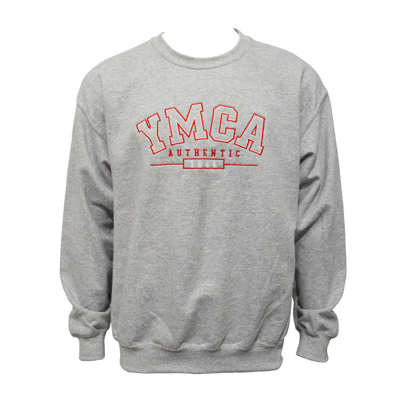 YMCA Authentic Signature Crew Neck Jumper - Grey