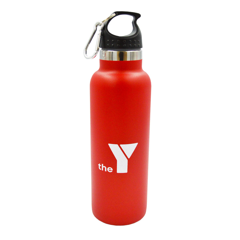 Y Insulated Stainless Steel Drink Bottle - Red - Carabiner Lid